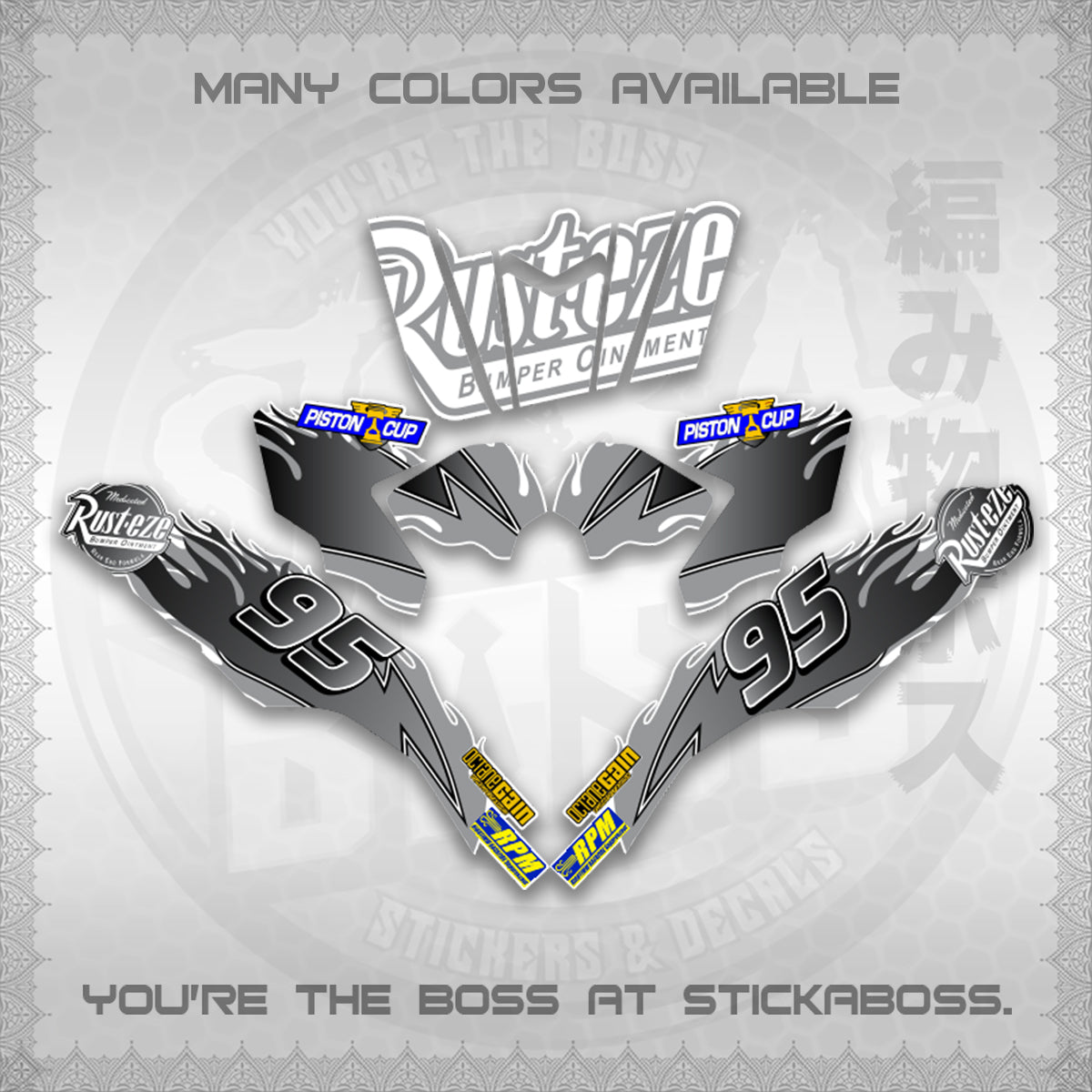 CLICK 125 V3 ( FOR WHITE LIGHTING MCQUEEN DESIGN ) STICKER DECALS By STICKABOSS