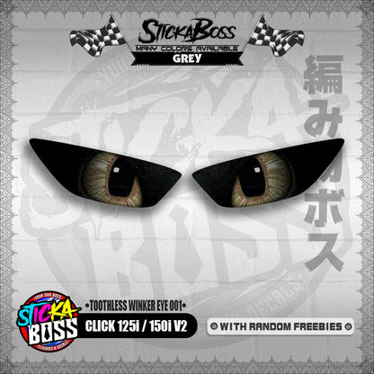 CLICK 125i / 150i V2 ( TOOTHLESS WINKER EYE 001 ) TRANSPARENT【WITH FREEBIES】