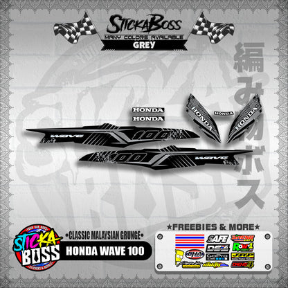 HONDA WAVE 100 DECALS ( CLASSIC MALAYSIAN GRUNGE )【WITH FREEBIES】