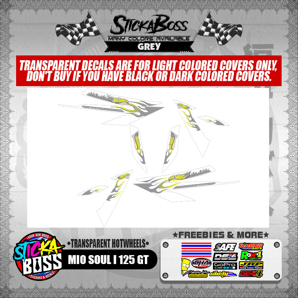 MIO SOUL I 125 GT DECALS ( TRANSPARENT HOTWHEELS )【WITH FREEBIES】