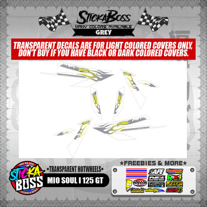 MIO SOUL I 125 GT DECALS ( TRANSPARENT HOTWHEELS )【WITH FREEBIES】