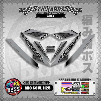 MIO SOUL I 125 STICKER DECALS ( 2023 EGO AVANTIZ STRIPE )【WITH FREEBIES】