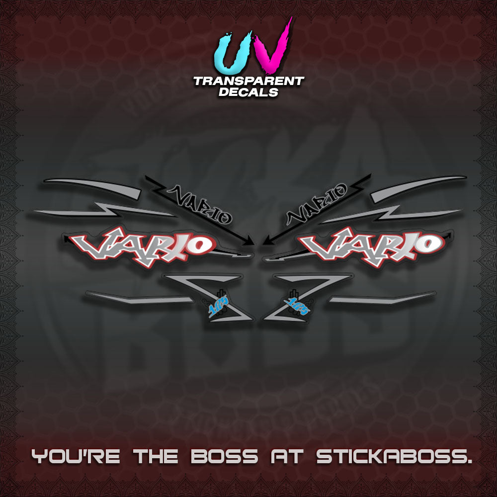 CLICK V2 INDO/MALAY UV TRANSPARENT VARIO DECALS (GRAFITY VARIO MOTIF)STICKER DECALS By STICKABOSS