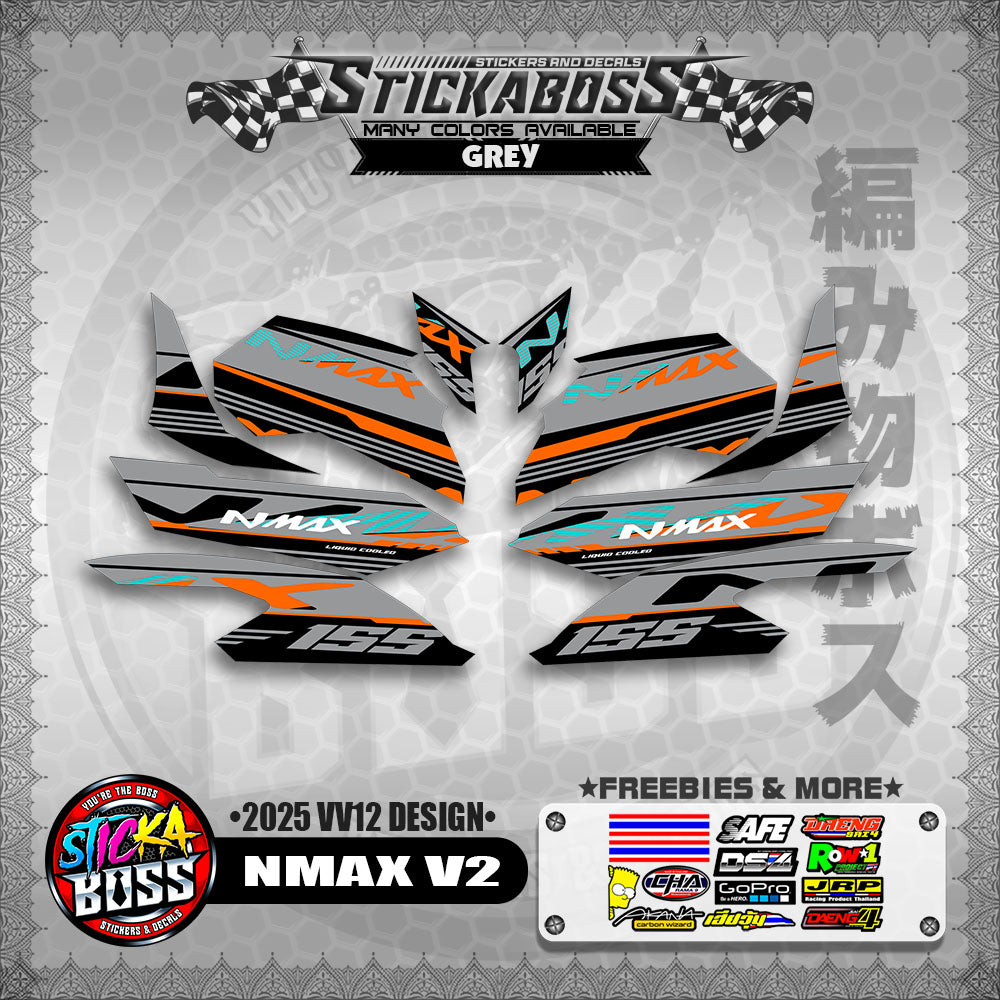 NMAX V2 MALAYSIAN STICKER DECALS ( 2025 VV12 DESIGN )【WITH FREEBIES】
