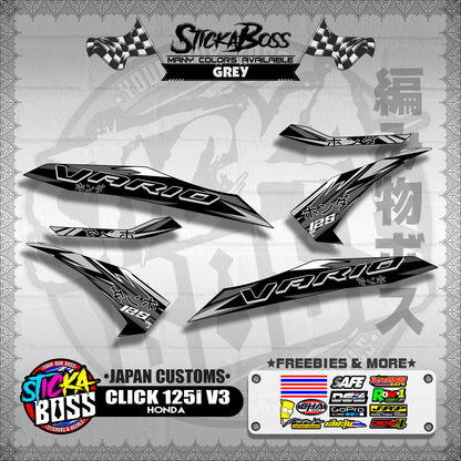 CLICK 125i V3 DECALS ( JAPAN CUSTOMS )【WITH FREEBIES】