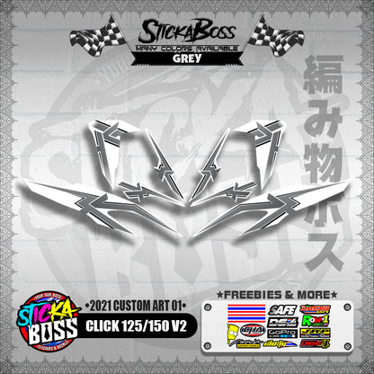 CLICK 125 / 150 V2 DECALS ( 2021 CUSTOM ART 01 )【WITH FREEBIES】
