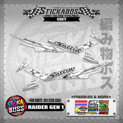 RAIDER GEN 1 MALAYSIAN STICKER DECALS ( FOR WHITE  001 STAR EDGE )【WITH FREEBIES】