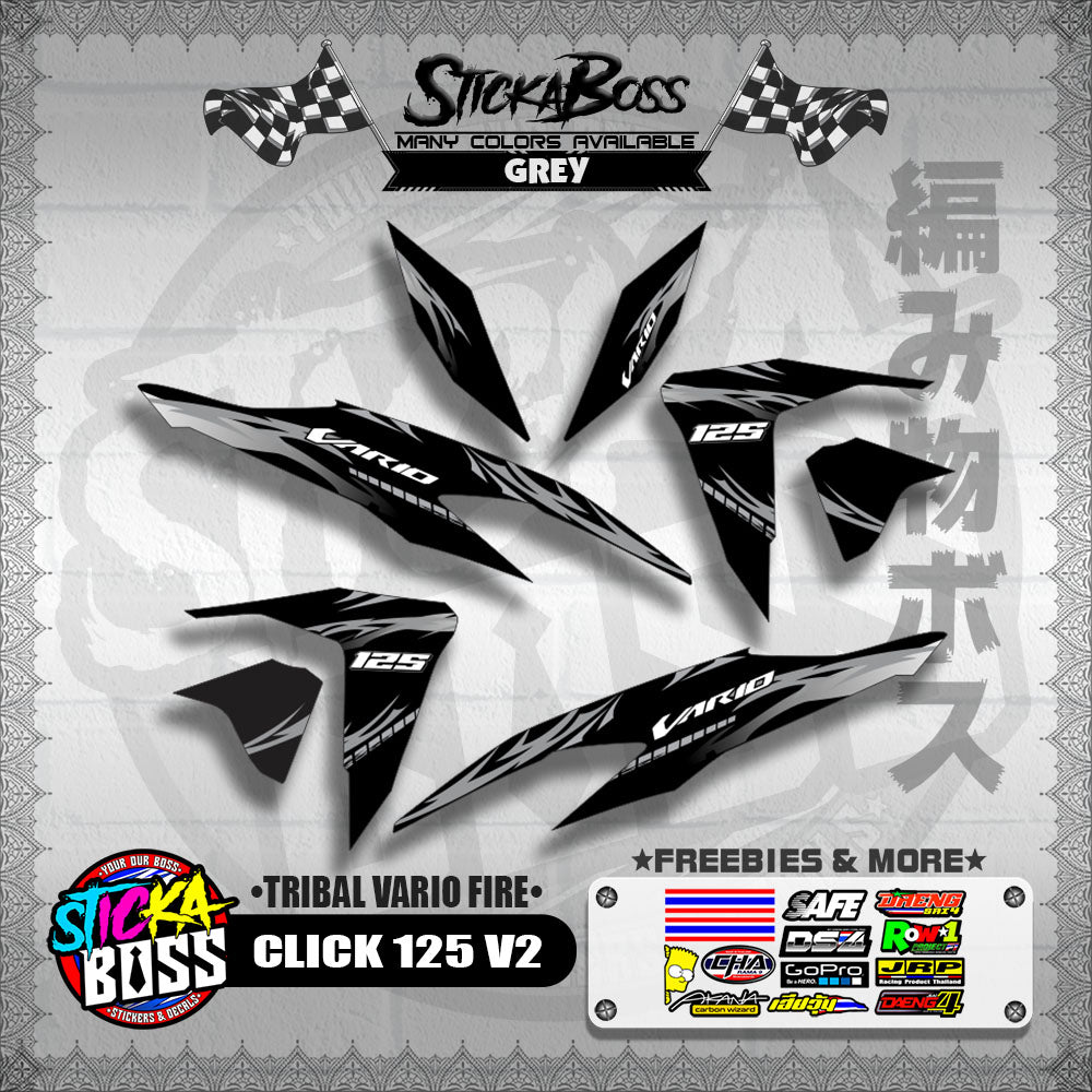 CLICK 125 V2 DECALS ( TRIBAL VARIO FIRE ) 【WITH FREEBIES】