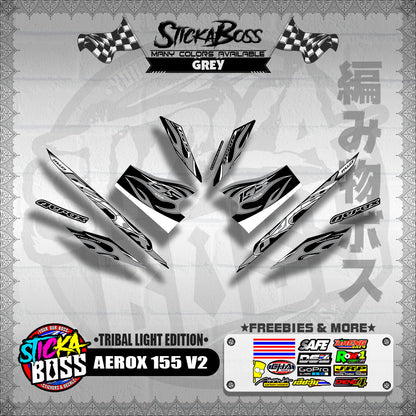 AEROX 155 V2 DECALS ( TRIBAL LIGHT EDITION )【WITH FREEBIES】