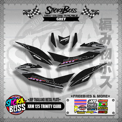 XRM 125 TRINITY CARB DECALS ( JRP THAILAND METAL PLATE )【WITH FREEBIES】