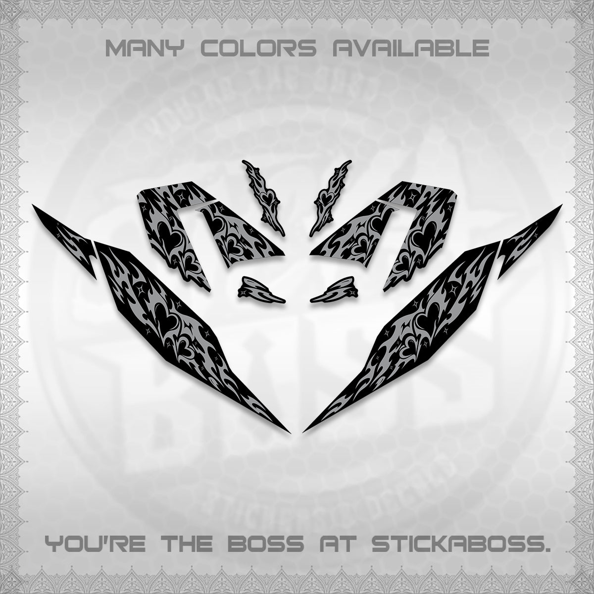 CLICK 125 V4 DECALS (2026 TRIBAL HEART DESIGN) STICKER KITS BY STICKABOSS