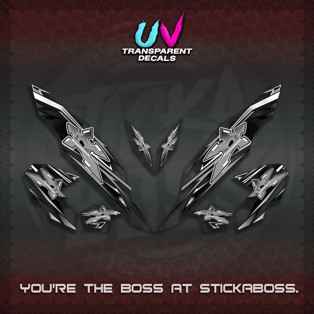 【PREMIUM UV PRINT】TRANSPARENT CLICK V3 DECALS (2026 STAR LED DESIGN) STICKER DECALS By STICKABOSS