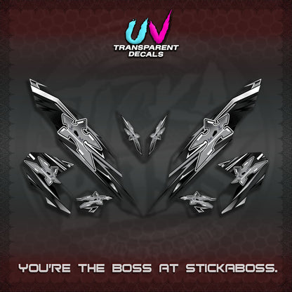 【PREMIUM UV PRINT】TRANSPARENT CLICK V3 DECALS (2026 STAR LED DESIGN) STICKER DECALS By STICKABOSS
