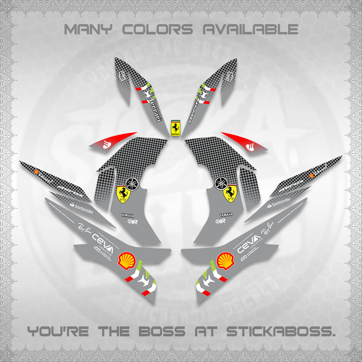 AEROX V2 DECALS (2026 HORSE RACE DESIGN) STICKER DECALS By STICKABOSS