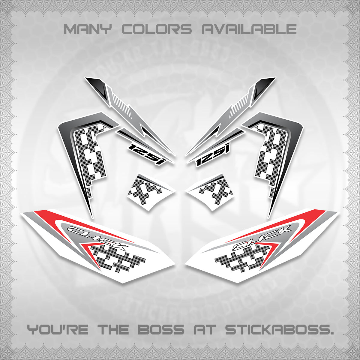 CLICK 125 V4 VIETNAM FOR WHITE DECALS (2026 TERBARU MOTIF DESIGN) STICKER KITS BY STICKABOSS