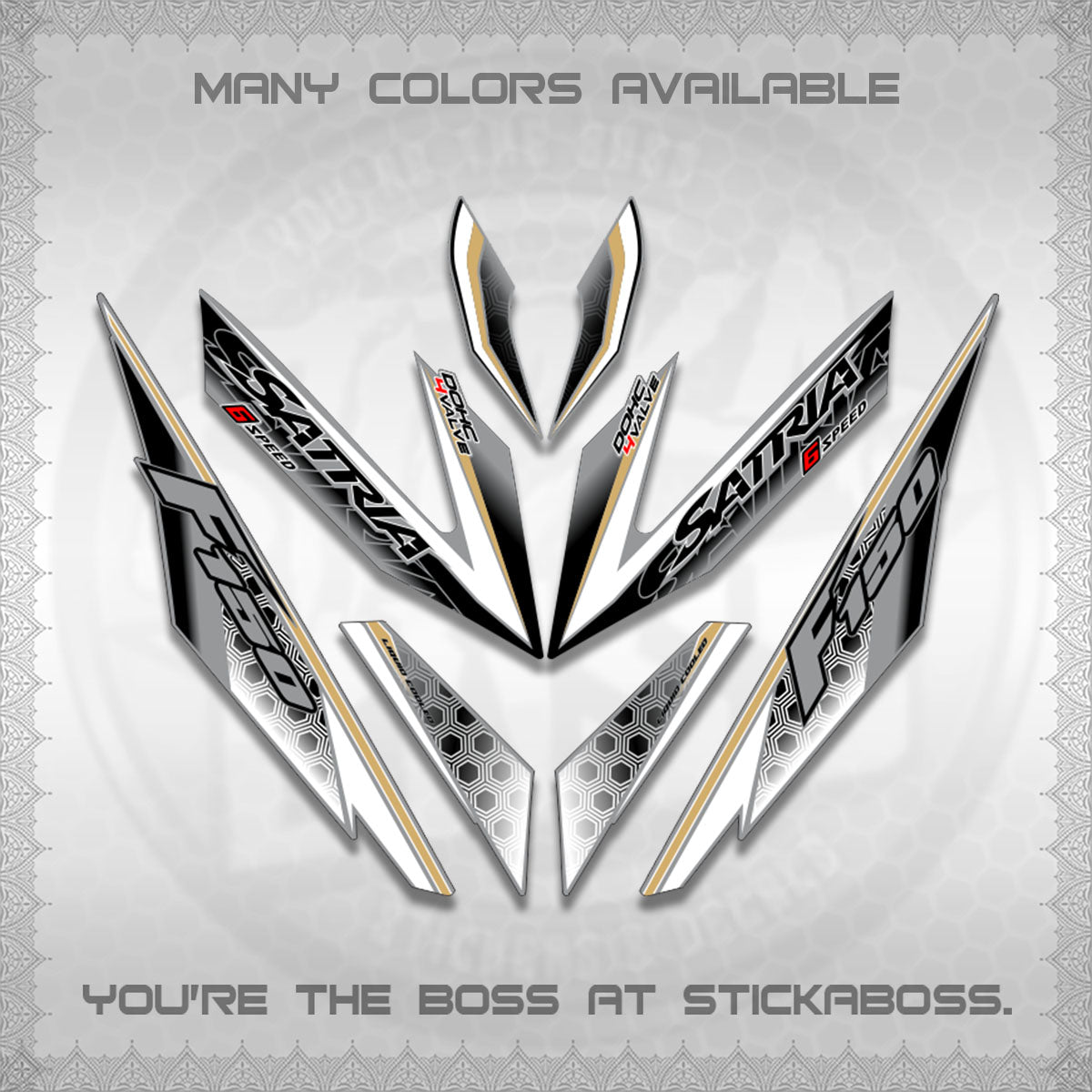 RAIDER 150 Fi SATRIA DECALS (NEW DESIGN 11 11)STICKER DECALS By STICKABOSS