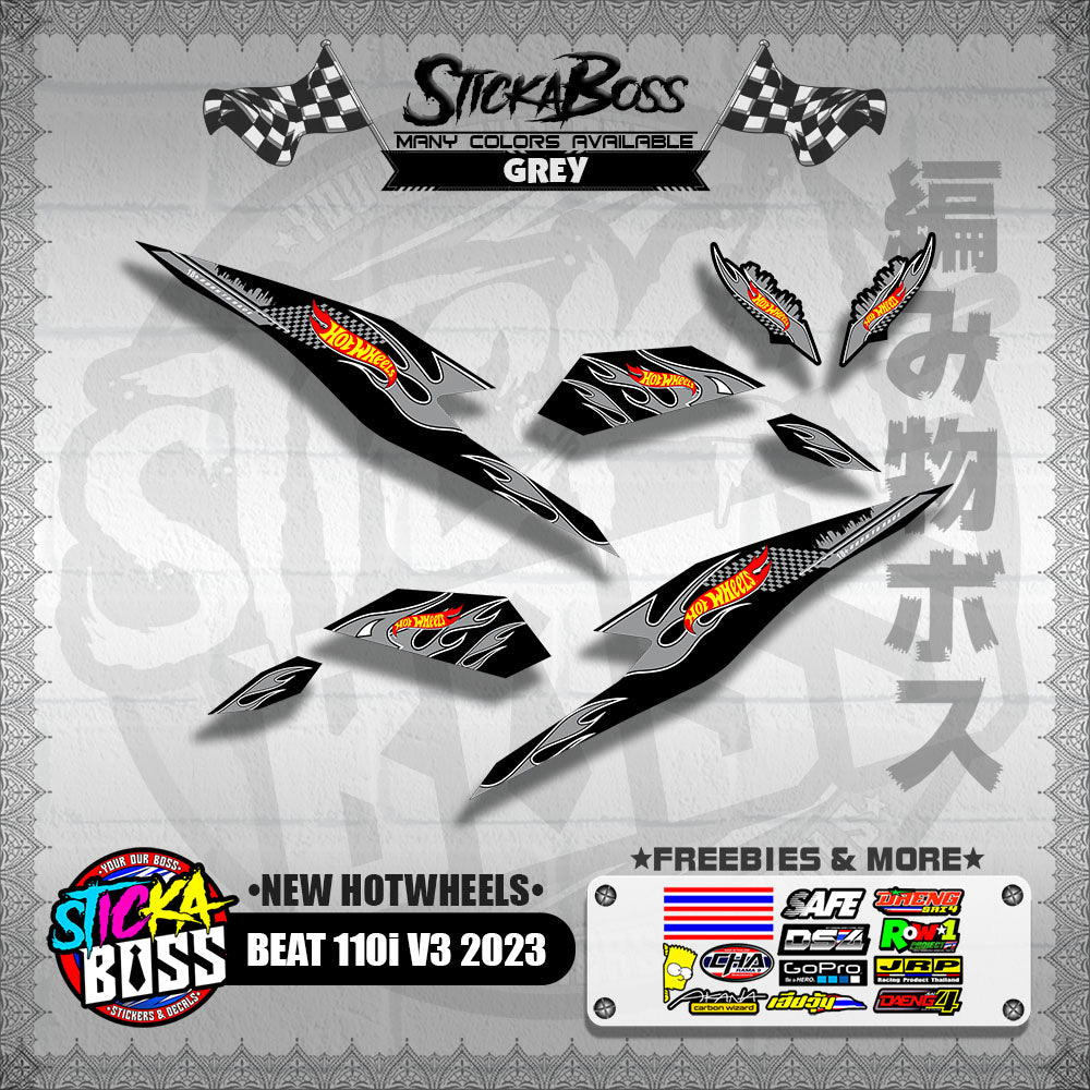 BEAT 110i V3 2023 DECALS ( NEW HOTWHEELS )【WITH FREEBIES】