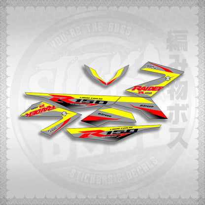 RAIDER 150 FI R150 BLAZE COLOR STICKER DECALS By STICKABOSS (SOFIE LAMINATED WATERPROOF)