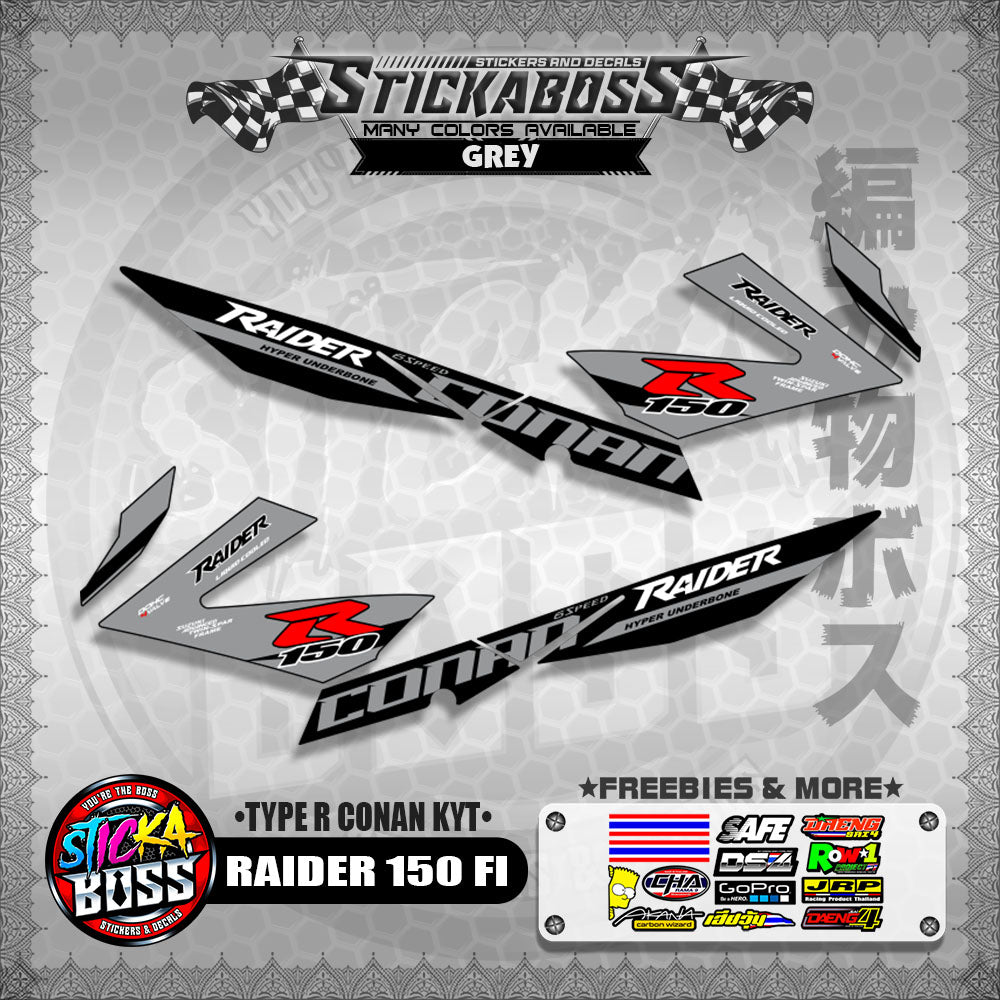 RAIDER 150 FI DECALS ( TYPE R CONAN KYT ) 【WITH FREEBIES】