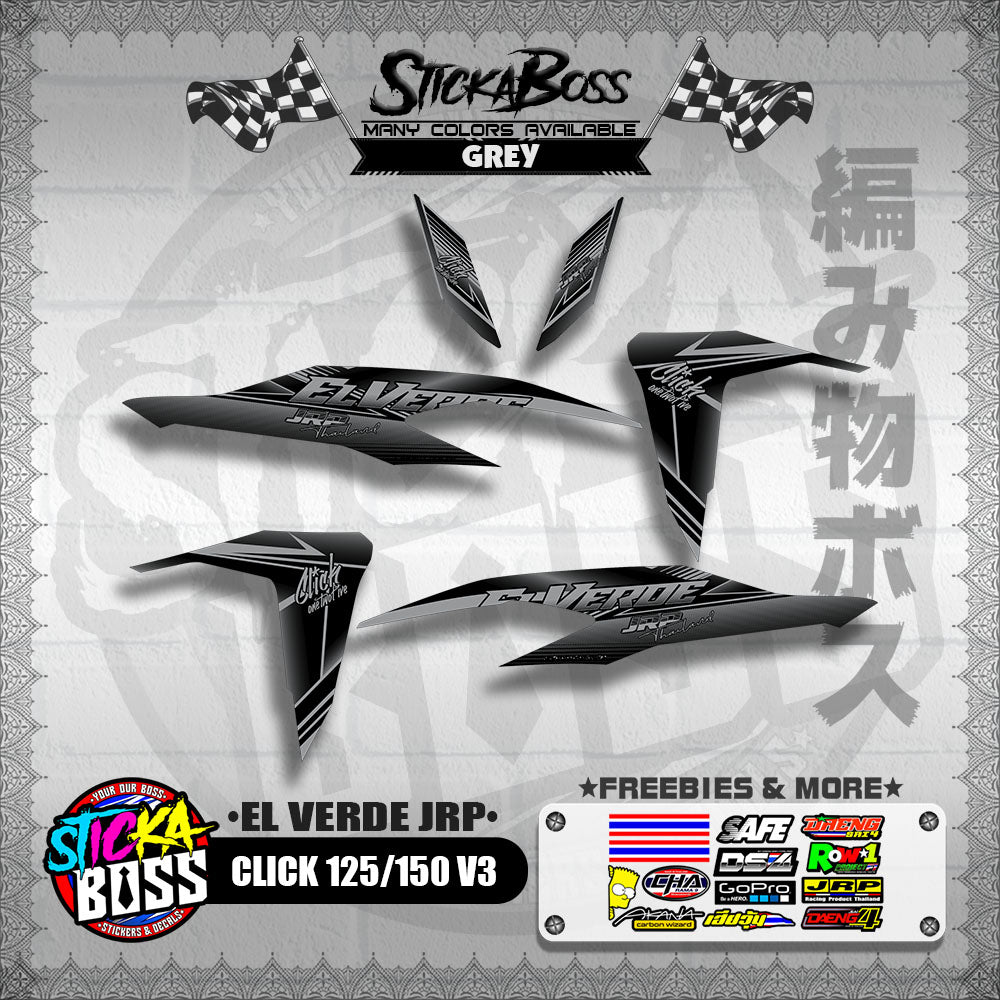 CLICK 125 / 150 V3 DECALS ( EL VERDE JRP )【WITH FREEBIES】