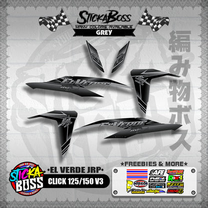 CLICK 125 / 150 V3 DECALS ( EL VERDE JRP )【WITH FREEBIES】
