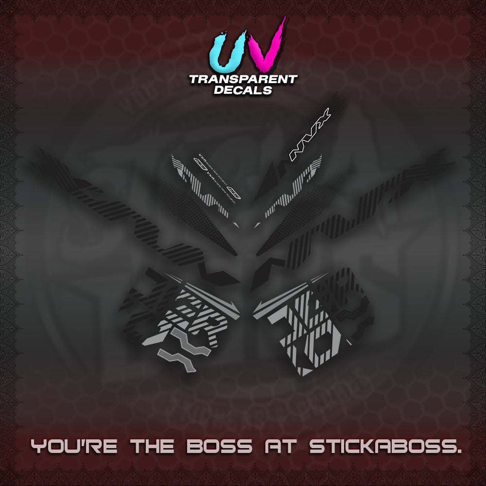 AEROX V2 NVX UV TRANSPARENT DECALS (2024 NEW 001 DESIGN) STICKER DECALS By STICKABOSS