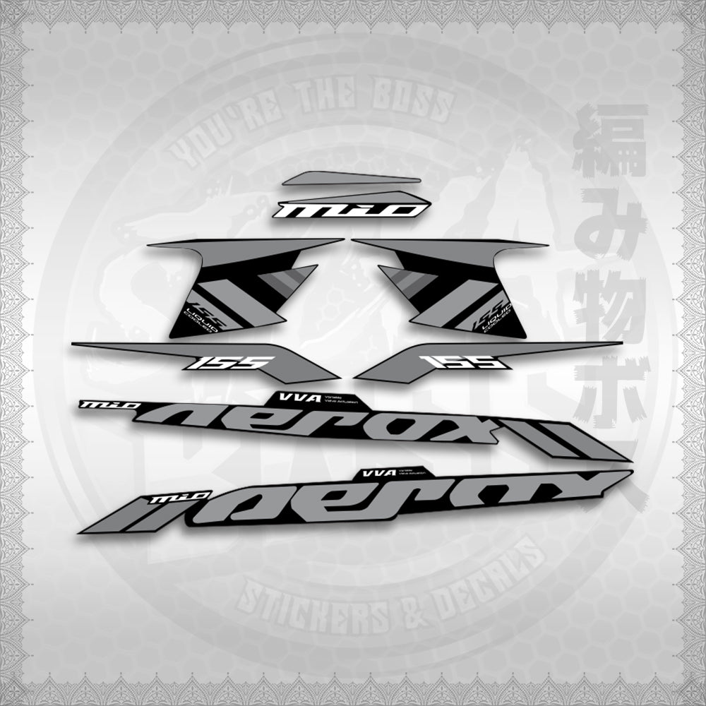 STICKER DECALS for AEROX 155 V1 (AV120X7IN) By STICKABOSS (SOFIE LAMINATED WATERPROOF)