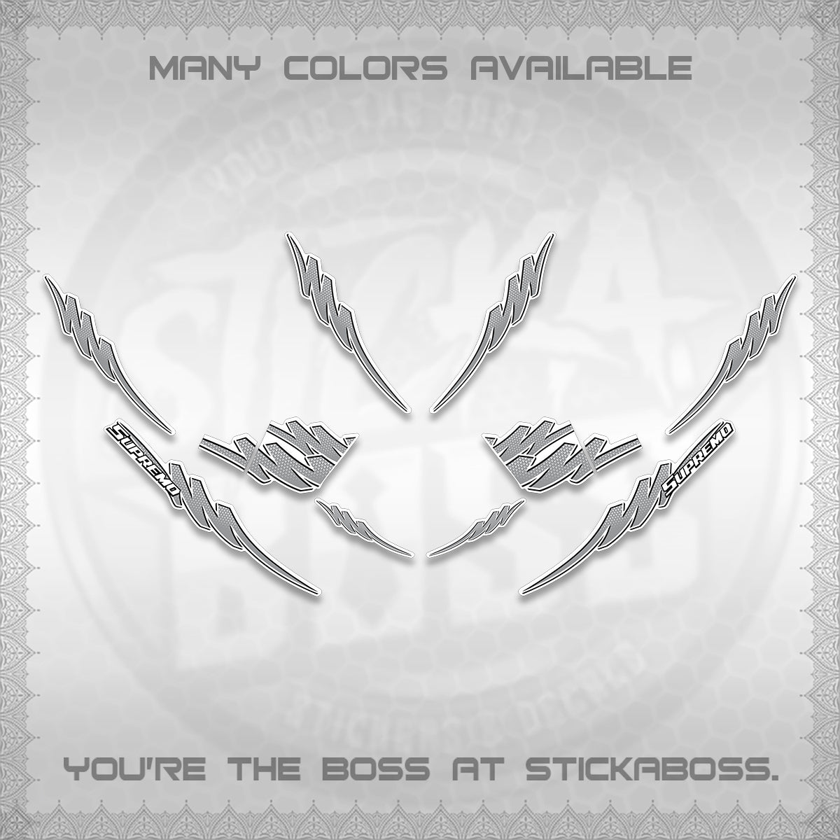 AEROX V2 FOR WHITE STRIPING DECALS (1 TONE PUTRA VIRDIAN)STICKER DECALS BY STICKABOSS