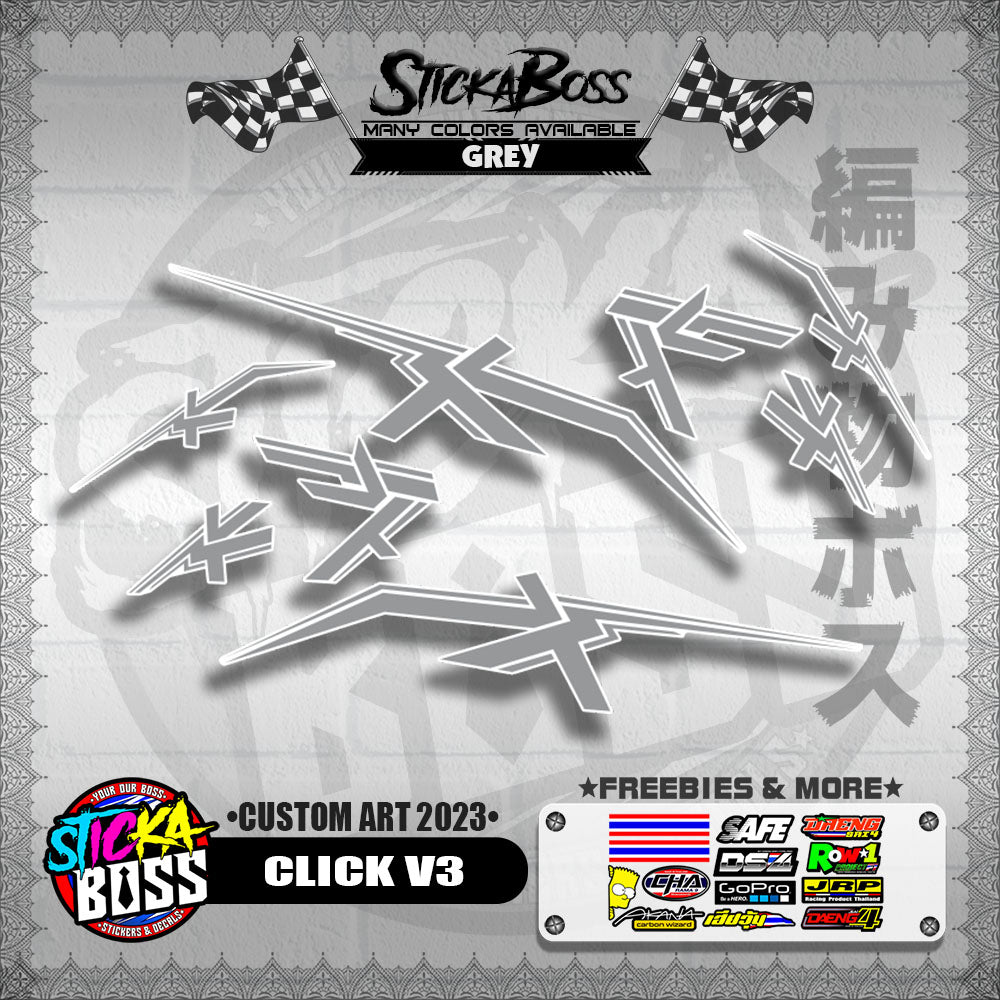 CLICK V3 DECALS ( CUSTOM ART 2023 ) [ PREMIUM GLOSSY LAMINATED ]【WITH FREEBIES】