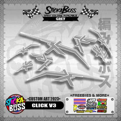 CLICK V3 DECALS ( CUSTOM ART 2023 ) [ PREMIUM GLOSSY LAMINATED ]【WITH FREEBIES】