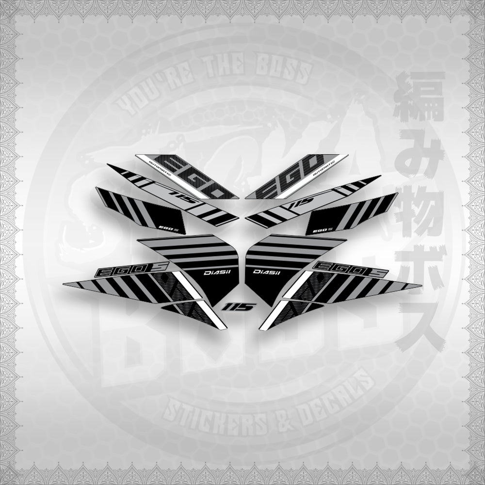 STICKER DECALS for MIO SOUL 115 CARB (MSICEGSBA) By STICKABOSS (SOFIE LAMINATED WATERPROOF)