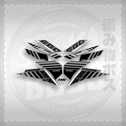 STICKER DECALS for MIO SOUL 115 CARB (MSICEGSBA) By STICKABOSS (SOFIE LAMINATED WATERPROOF)