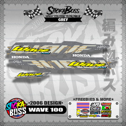 WAVE 100 STOCK DECALS ( 2006 DESIGN )【WITH FREEBIES】