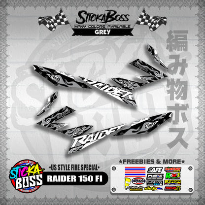 RAIDER 150 FI DECALS ( US STYLE FIRE SPECIAL )【WITH FREEBIES】