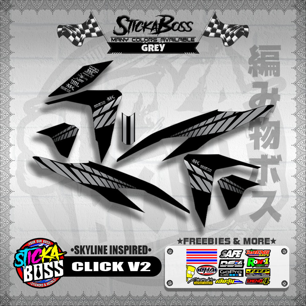 CLICK V2 DECALS ( SKYLINE INSPIRED )【WITH FREEBIES】