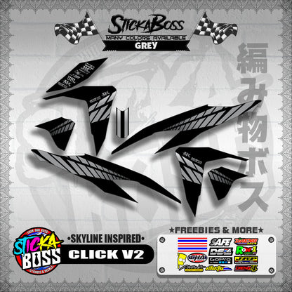 CLICK V2 DECALS ( SKYLINE INSPIRED )【WITH FREEBIES】