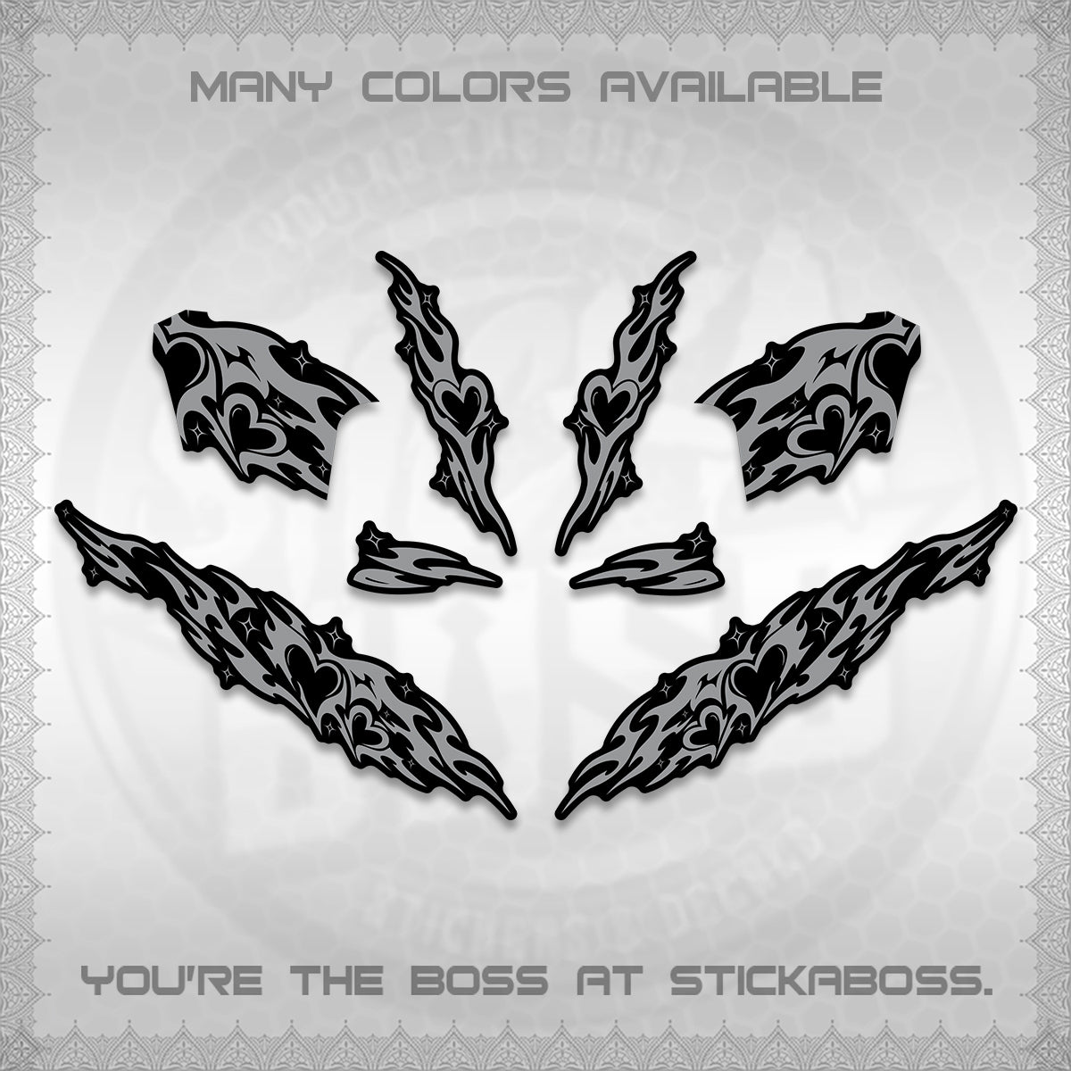 CLICK 125 V2 DECALS (2026 STRIPING HEART DESIGN) STICKER KITS BY STICKABOSS