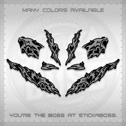 CLICK 125 V2 DECALS (2026 STRIPING HEART DESIGN) STICKER KITS BY STICKABOSS