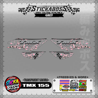 【PREMIUM UV PRINT】TRANSPARENT TMX 155 STICKER DECALS ( SAKURA )【WITH FREEBIES】