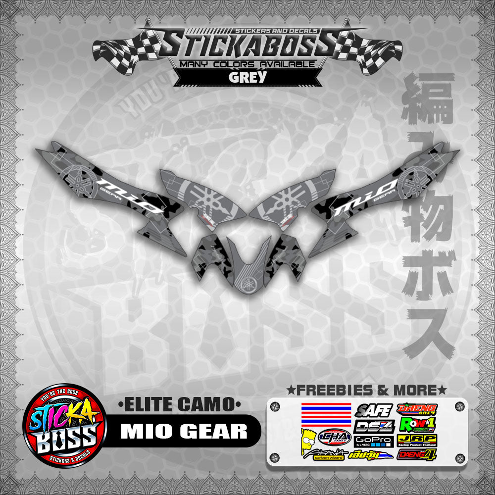 MIO GEAR STICKER DECALS ( ELITE CAMO )【WITH FREEBIES】