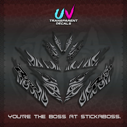 【PREMIUM UV PRINT】TRANSPARENT RAIDER 150 Fi DECALS(API TERBARU VIRAL ELEGAN)STICKER By STICKABOSS