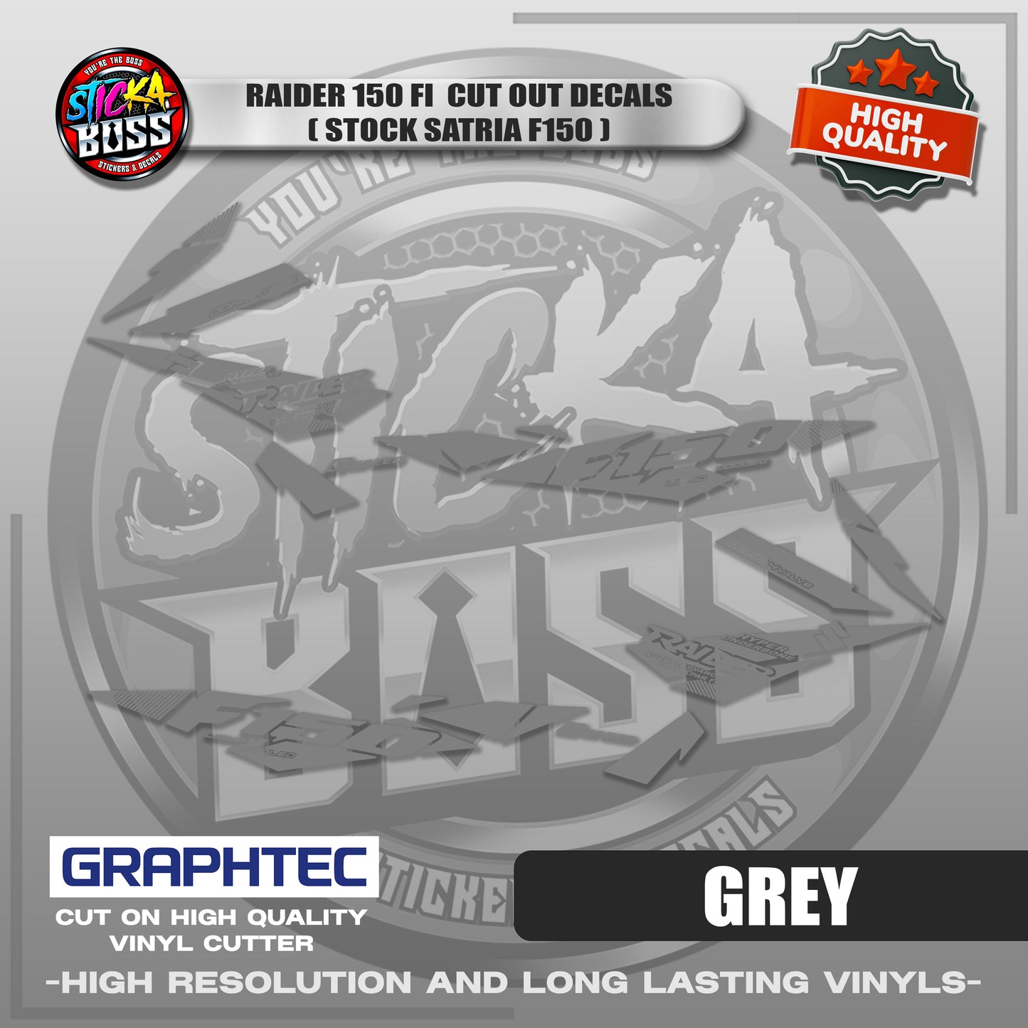RAIDER 150 FI CUT OUT DECALS ( STOCK SATRIA F150 ) | VINYL WATERPROOF CUT-OUT STICKER DECALS