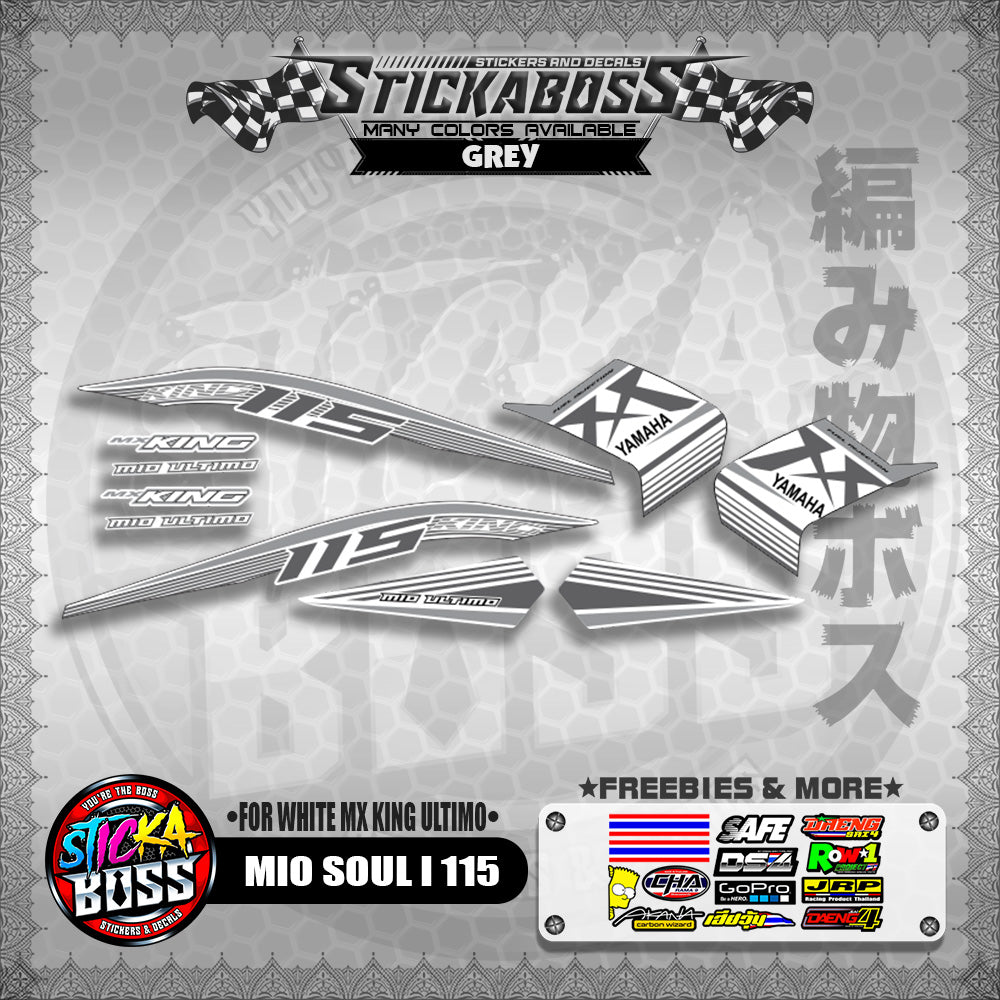 MIO SOUL I 115 STICKER DECALS ( FOR WHITE MX KING ULTIMO )【WITH FREEBIES】