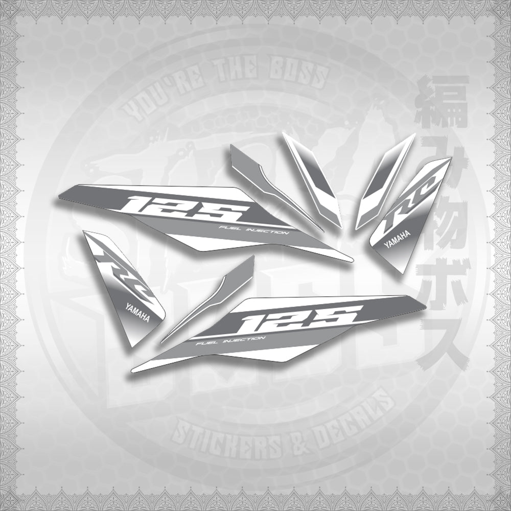 MIO I 125 M3 DASH RC EDITION FOR WHITE STICKER DECALS By STICKABOSS (SOFIE LAMINATED WATERPROOF)