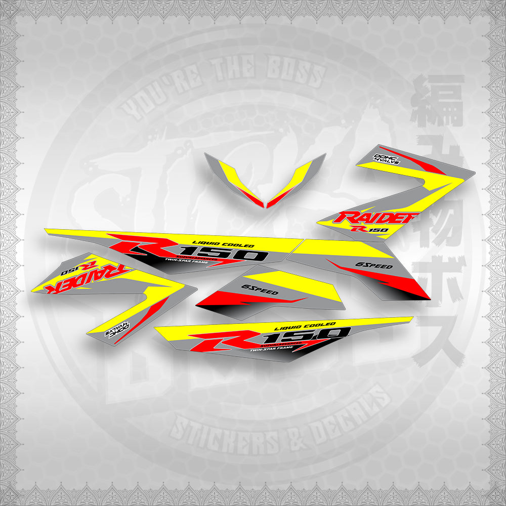 STICKER DECALS for RAIDER 150 FI (RFIR1BLCO) By STICKABOSS (SOFIE LAMINATED WATERPROOF)