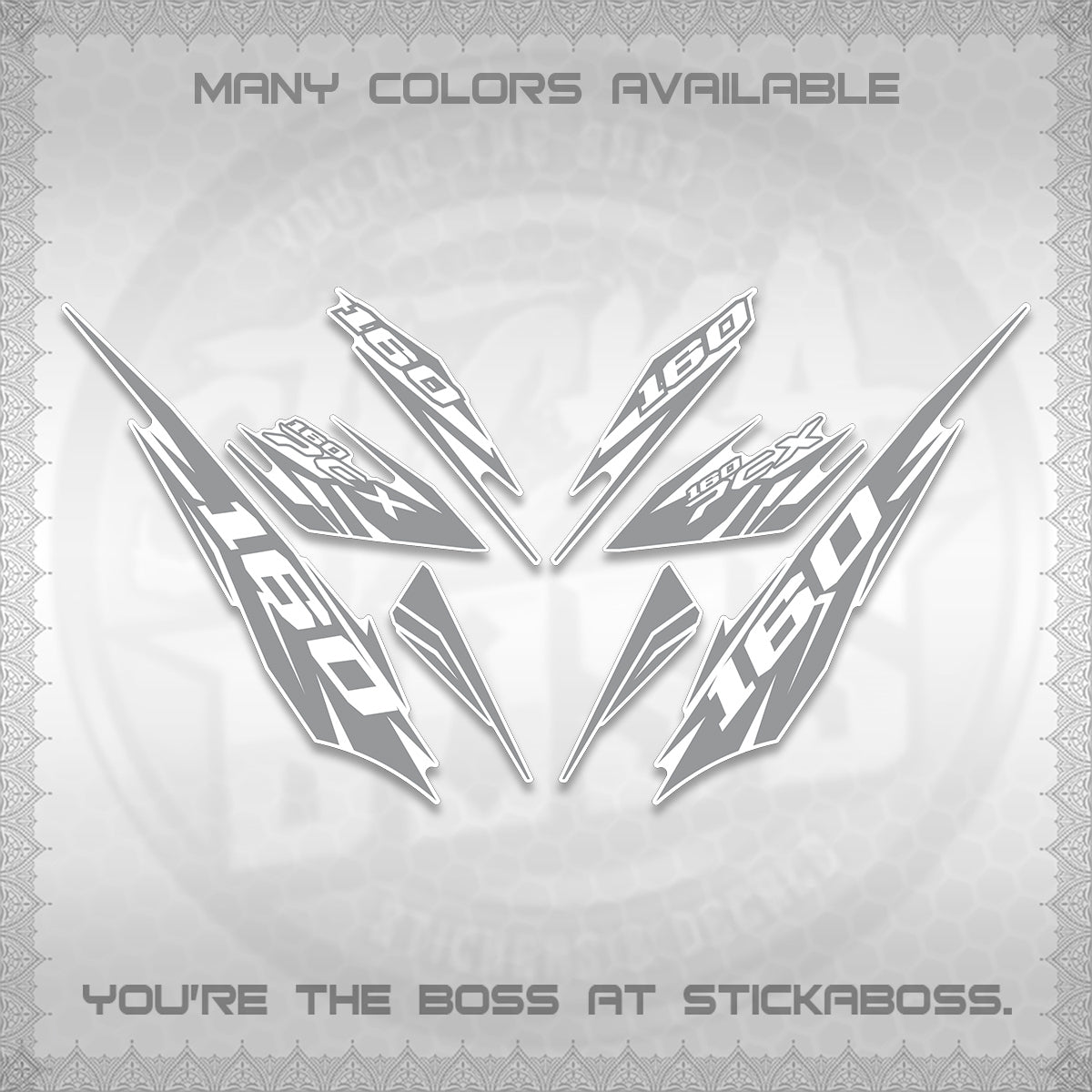 PCX 150 160 INDO FOR WHITE DECALS (2026 NEW 08 DESIGN) STICKER DECALS By STICKABOSS