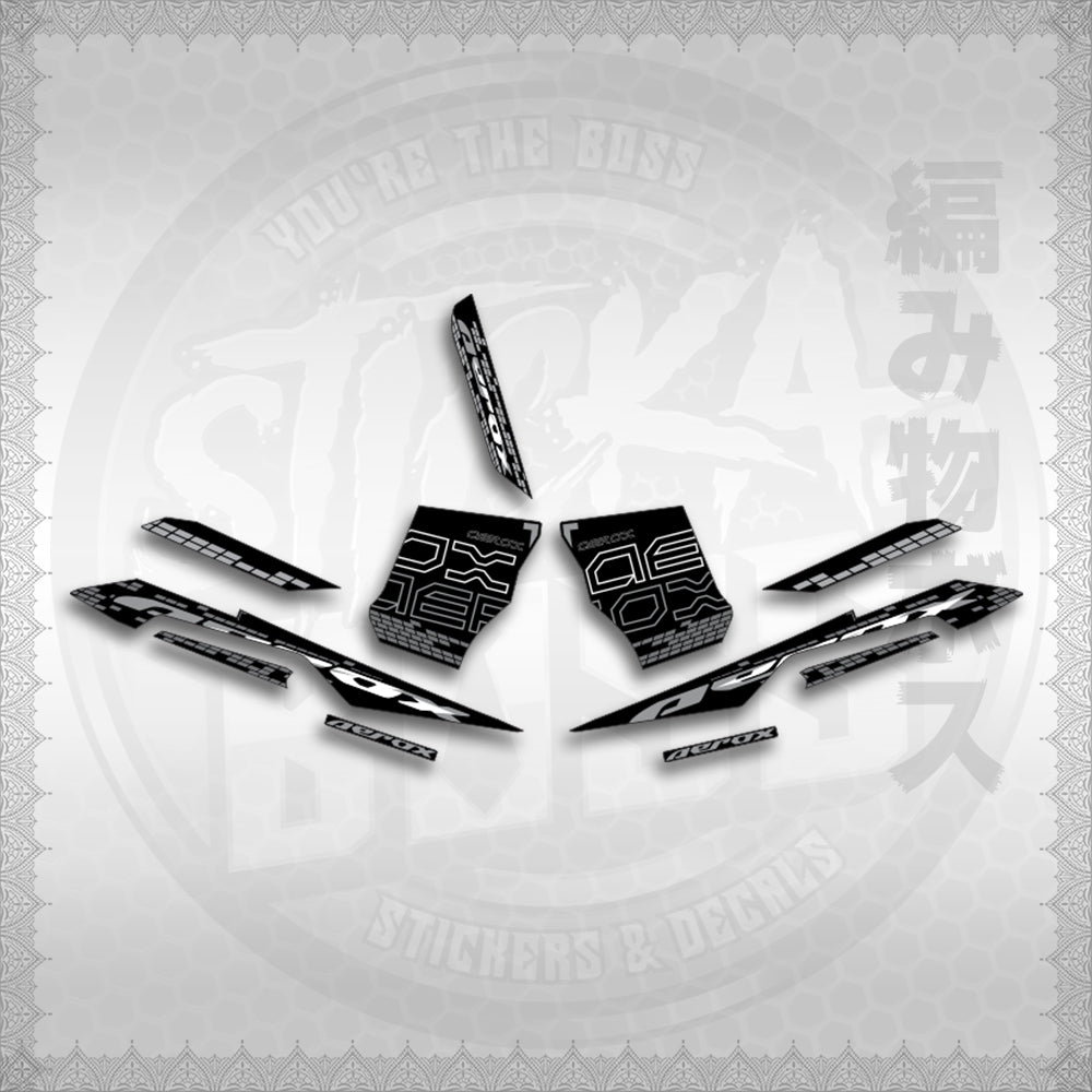 STICKER DECALS for AEROX V3 ALPHA TURBO INDO (AV3NVBLDE) By STICKABOSS (SOFIE LAMINATED WATERPROOF)