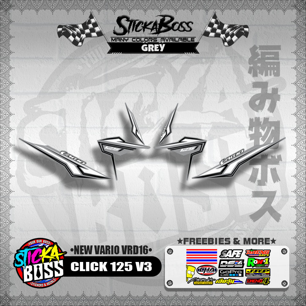 CLICK 125 V3 DECALS ( NEW VARIO VRD16 ) [ PREMIUM GLOSSY LAMINATED ]【WITH FREEBIES】
