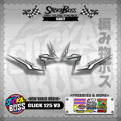 CLICK 125 V3 DECALS ( NEW VARIO VRD16 ) [ PREMIUM GLOSSY LAMINATED ]【WITH FREEBIES】