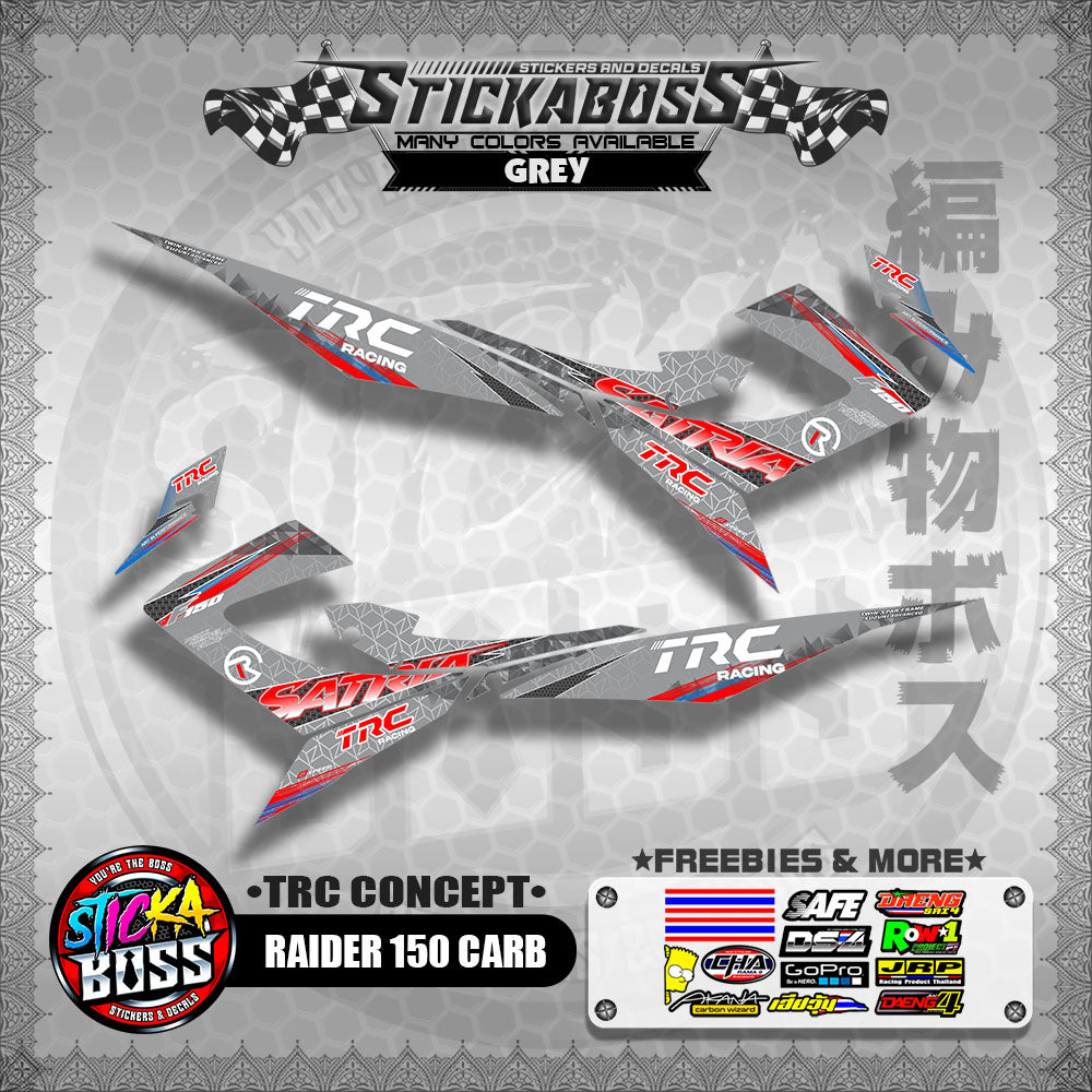 RAIDER 150 CARB STICKER DECALS ( TRC CONCEPT SATRIA )【WITH FREEBIES】
